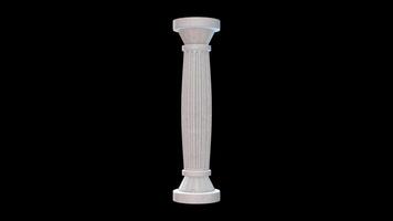 3D Pillar Rotating on a Transparent Background. Seamless Loop. Structure Support. 4K video