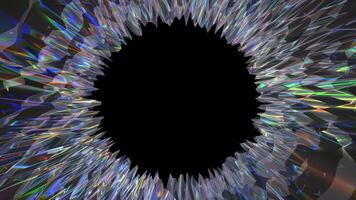 Glowing Wavy Background Animation With Round Empty Black Frame For Text Concept video