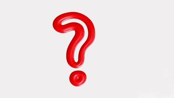 Red Question Mark Symbol Animation Against white Background For Ask, Problem Solution Concept video
