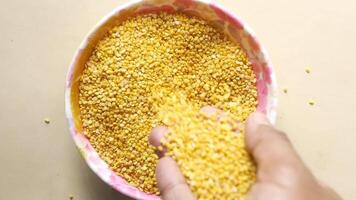 top view of Preparing moong dal video