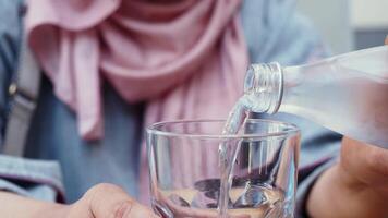 Pouring Fresh Water into a Glass, creating a refreshing moment of hydration video