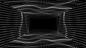white color wavy circular dots 3d tunnel modern design Loop-able dark geometrical background video