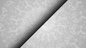 white color glowing and shiny rotating circular dots gradient design geometrical background video