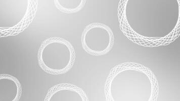 white color multiple wiggling mesh pattern in circular shapes modern design loop able dark geometrical background video