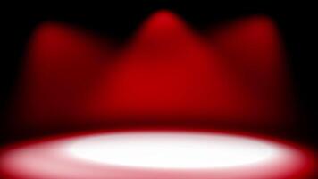 Red color three moving spot light optical light rays forming reflection on floor spot light design Loop-able dark background video
