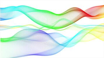 colourful circular dots forming wavy pattern loop able flowing on the white background video