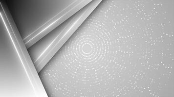 white color glowing and shiny rotating circular dots with luxury lines gradient design background for presentation purpose video