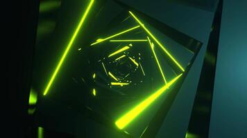 Light Green and Pink Sci-Fi Spiral Neon Strobe Corridor Background VJ Loop I 4K video