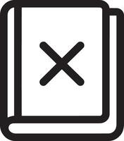 Create a Minimalistic Icon of a Closed Book with a Bold 'X' Symbol for Restriction Themes vector