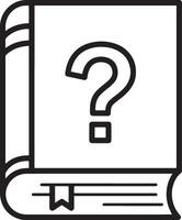 Minimalist Closed Book with Question Marks Icon vector