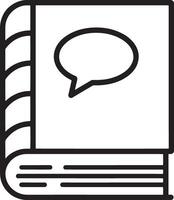 Minimalistic Closed Book with Speech Bubble Symbol vector