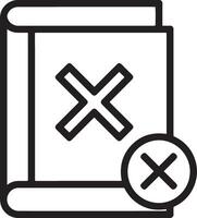 Create a Stylist Closed Book Art Illustration with an 'X' Symbol vector