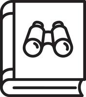 Minimalist Icon of a Closed Book with Small Telescope Symbol vector