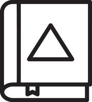 Simple Closed Book Icon Featuring a Triangle Symbol vector