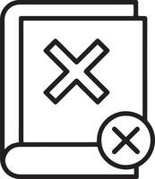 Minimalistic Closed Book Icon with Bold 'X' Symbol for Restrictions vector