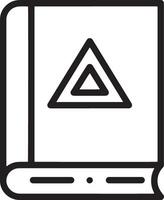 Modern Minimalistic Illustration of a Closed Book with a Triangle vector