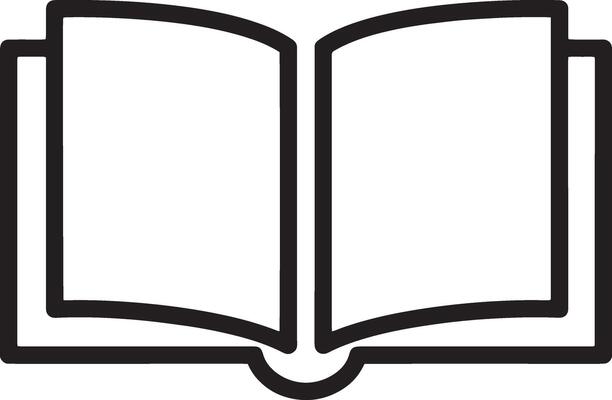 Stylized Open Book Icon for Modern Educational Applications