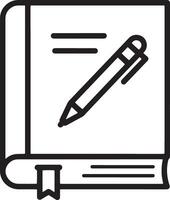 Sleek and Simple Closed Book with Pen Icon for Education vector