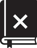 Simple and Bold 'X' Symbol on a Closed Book Icon vector