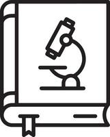 Closed Book with Microscope Icon for Research vector