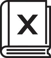 Create a Minimalistic Closed Book Art Illustration with an 'X' Symbol vector
