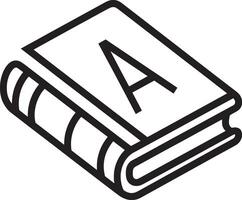 Sleek and Modern Icon of a Closed Book Featuring Letter A vector