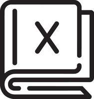 Bold 'X' Symbol on a Minimal Closed Book Icon for Modern Use vector