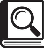 Simple Closed Book Icon with Research Symbol vector