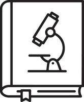 Sleek and Simple Closed Book Icon with Microscope Design vector