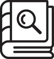 Minimalistic Closed Book Icon with a Magnifying Glass for Study vector