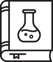 Clean and Modern Book Icon with a Beaker Symbol for Educational Themes vector