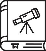 Modern Closed Book Icon with Telescope Illustration vector