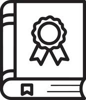 Minimalistic Art Icon of a Closed Book with an Educational Symbol vector