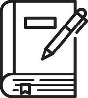 Design a Minimalistic Icon of a Closed Book and Pen for Learning vector