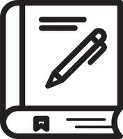 Minimalistic Closed Book Icon with a Pen vector
