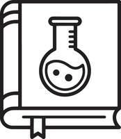 Modern Book Icon with a Beaker Symbol for Educational Themes vector