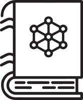 Minimalistic Icon of a Closed Book with a Hexagonal Symbol vector