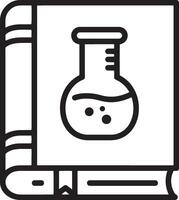 A Closed Book with a Beaker Symbol for Science and Learning vector