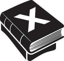 Create a Icon of a Closed Book with an 'X' Symbol vector