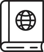 Closed Book with Web Symbol Icon vector