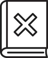 Create a Minimalistic Icon of a Closed Book with an 'X' Symbol vector