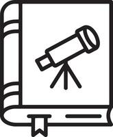 Modern Minimalistic Icon of a Book and Telescope for Exploration vector