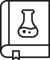 Simple and Professional Book Icon with Beaker for Science Representation vector