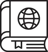 Stylish Minimalistic Illustration of a Book with a Web Symbol vector