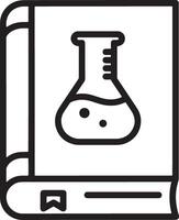 Professional Book Icon with Beaker for Science Representation vector