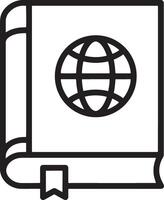 Minimalistic Closed Book Icon with a Web Symbol for Digital Themes vector