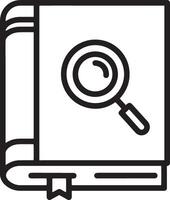 Closed Book with Magnifying Glass, A Minimalistic Icon Idea vector
