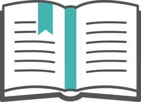 Minimal and Clean Open Book Illustration Icon for Libraries vector