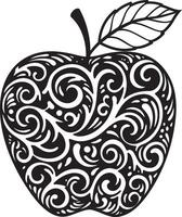 Elegant Apple Art on a Plain White Background vector