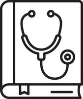 A Minimalistic Art Illustration Icon of a Closed Book with stethoscope vector